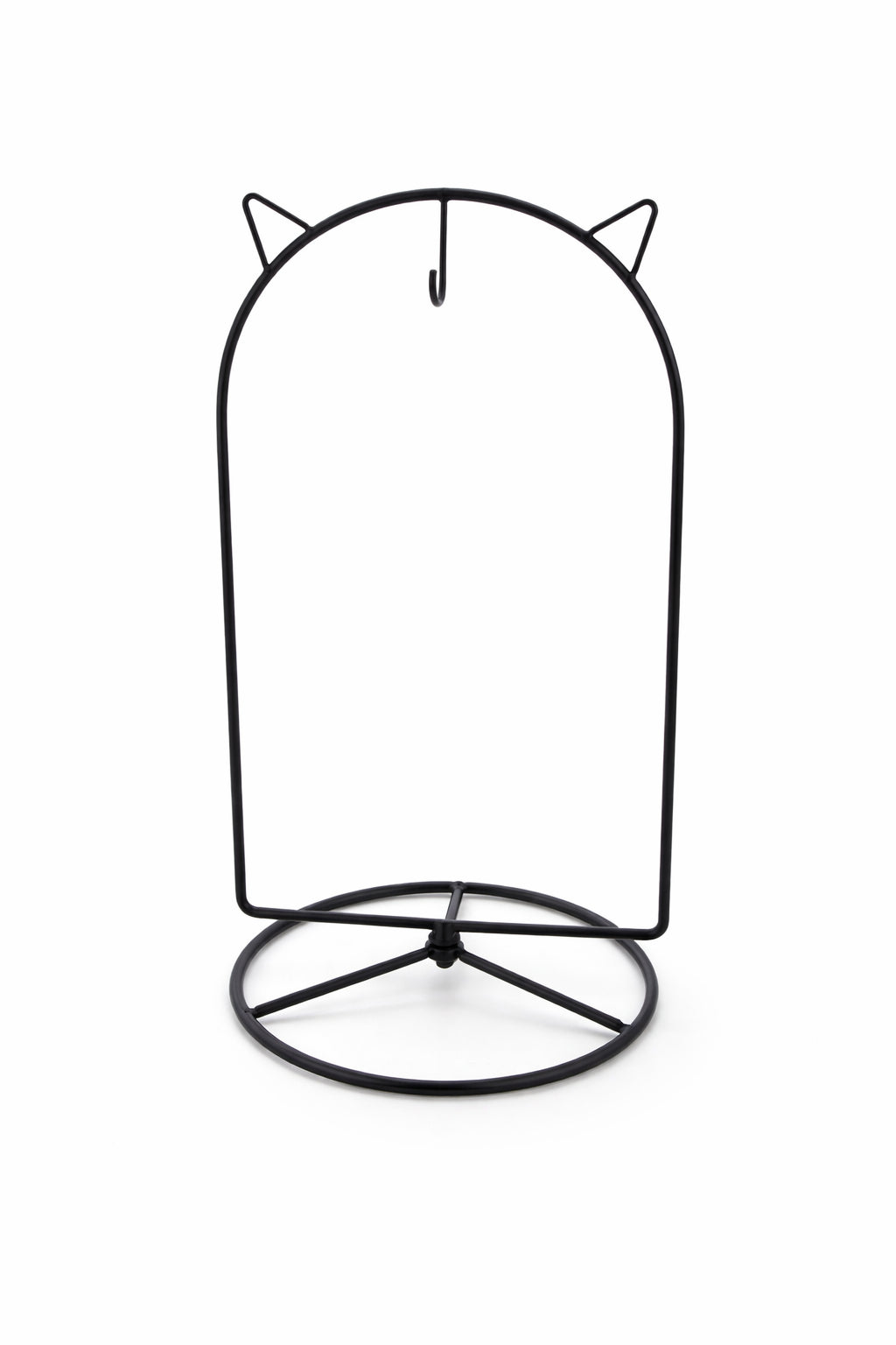 Black Cat Hanging Photo Picture Frame and Metal Ornament Stand 9.25 Inches in Black color