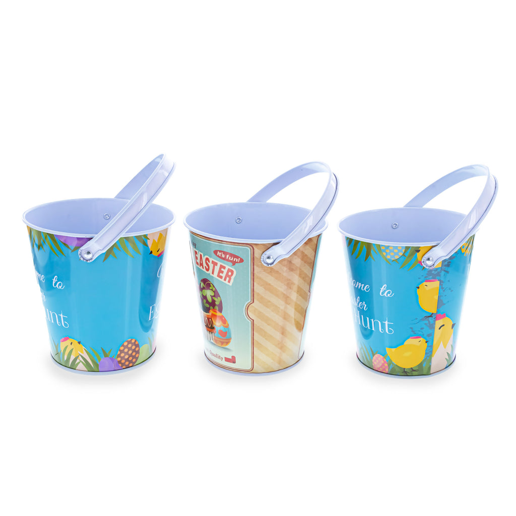 BestPysanky online gift shop sells springtime pails metal containers treat holders party favors seasonal décor accents kids activity family gathering backyard celebration gift fillers tabletop display storage bins festive spring décor pastel colors holiday accessories diy crafting bins