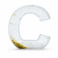 Letter C Glitter-Filled Acrylic Snow Globe in Clear color