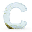 Letter C Glitter-Filled Acrylic Snow Globe in Clear color,  shape