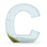 Letter C Glitter-Filled Acrylic Snow Globe in Clear color