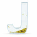 Letter J Glitter-Filled Acrylic Snow Globe in Clear color