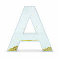 Letter A Glitter-Filled Acrylic Snow Globe in Clear color