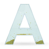 Plastic Letter A Glitter-Filled Acrylic Snow Globe in Clear color