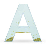 Letter A Glitter-Filled Acrylic Snow Globe in Clear color