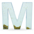 Letter M Glitter-Filled Acrylic Snow Globe in Clear color,  shape