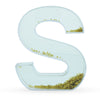 Plastic Letter S Glitter-Filled Acrylic Snow Globe in Clear color