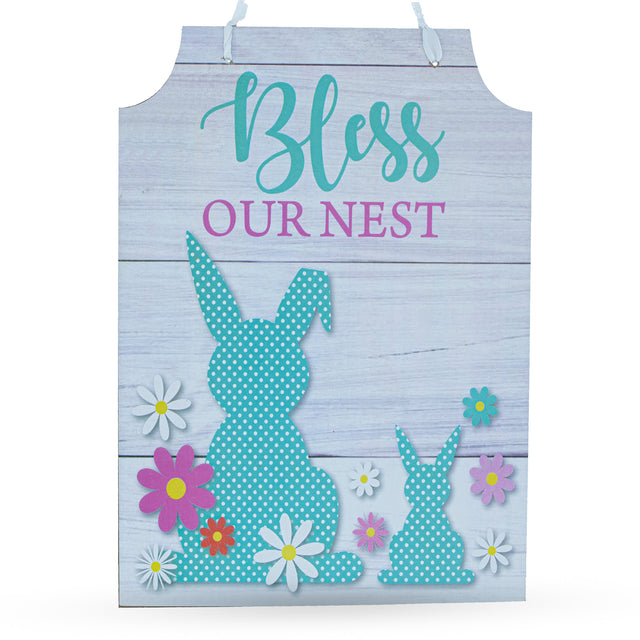 Cherished Home: Bless Our Nest Spring Decorative Wall Sign in Multi color,  shape