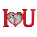 Red Letters "I Love You" Plastic Picture Water Frame with LED Lights Romantic Valentine's Day Figurine in Red color