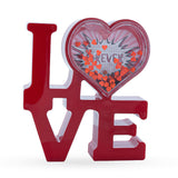 Red Love Sign in Heart Illuminated Plastic Picture Water Frame with LED Lights Romantic Valentine's Day Figurine in Red color