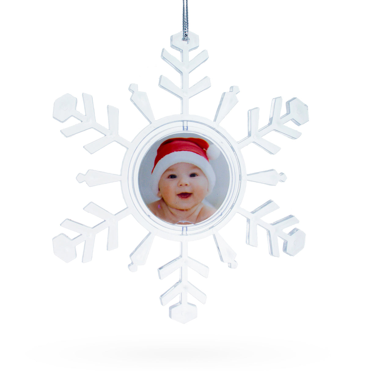 Clear Plastic Christmas Snowflake Frame Ornament: A Delicate Addition to Your Holiday Decor in Clear color, Star shape