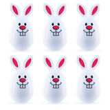 Set of 6 White Bunny Plastic Easter Eggs in White color