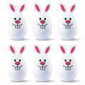Set of 6 White Bunnies Plastic Easter Eggs in White color