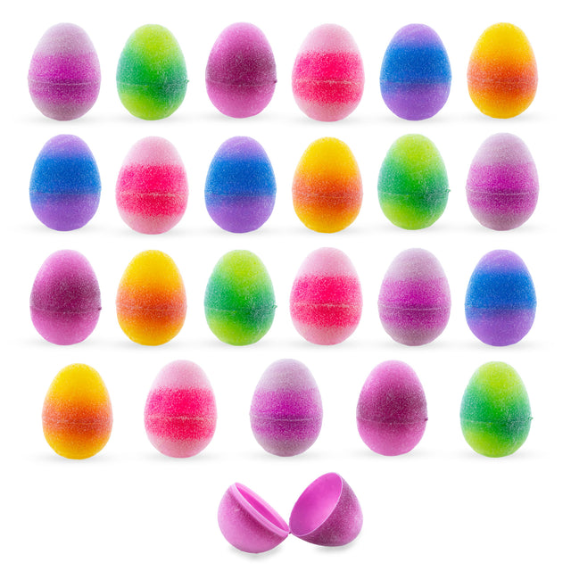 Set of 24 Glittered Jelly Fruit Marmalade Plastic Easter Eggs, 2.25 Inches Each in Multi color Oval