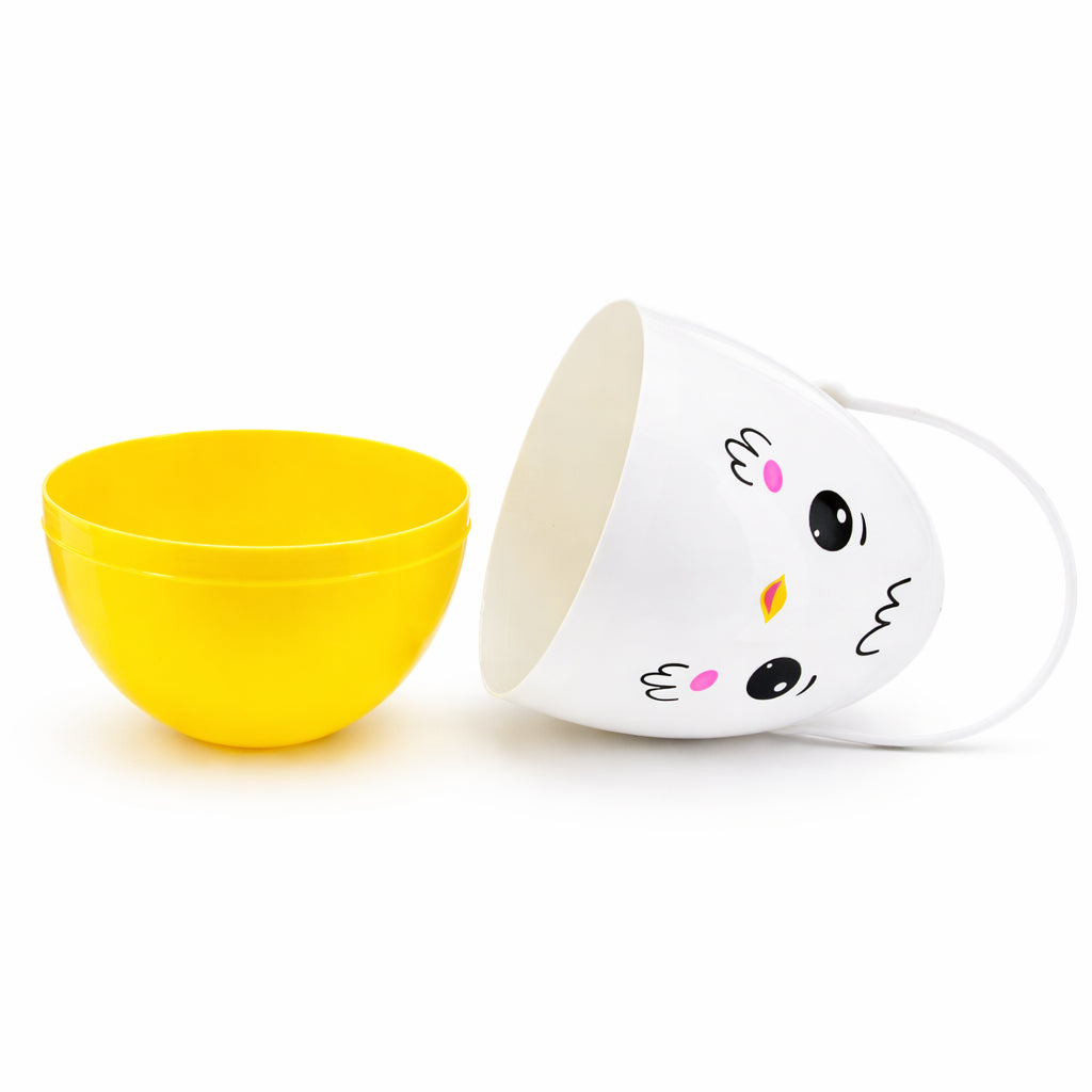 Giant Jumbo Large Size White and Yellow Chick Plastic Easter Egg 10 InchesChina , dimensions in inches: 10 x 7 x 7