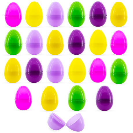 Set of 24 Mini Multicolored Plastic Easter Eggs 1.75 Inches in Multi color, Oval shape
