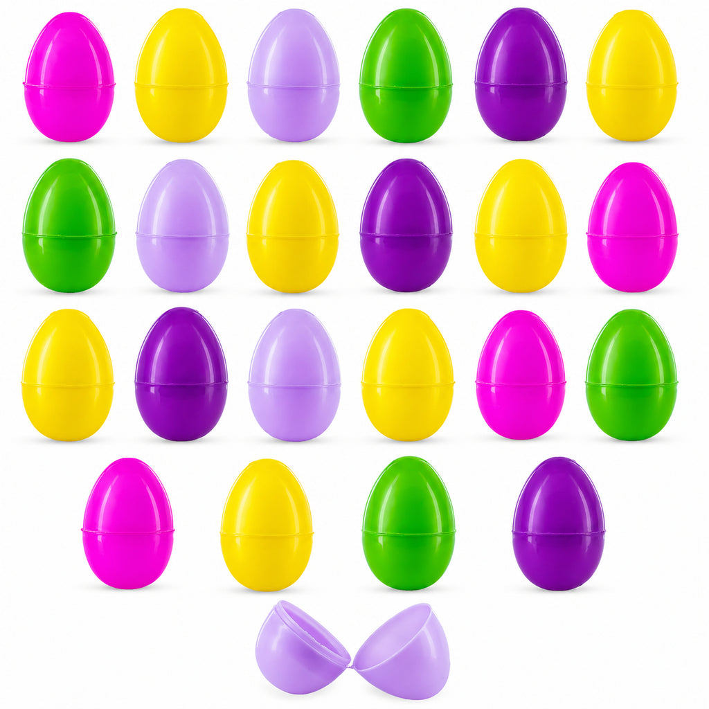 Set of 24 Mini Multicolored Plastic Easter Eggs 1.75 Inches in Multi color Oval