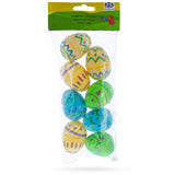 Set of 8 Sugar-coated Style Ukrainian Geometric Plastic Easter Eggs 2.25 Inches