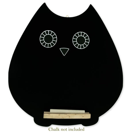 Set of 2 Owl-Shaped Chalkboards Blackboards for Erasable Hanging Signs and Displays , dimensions in inches: 9.7 x  x 9.5