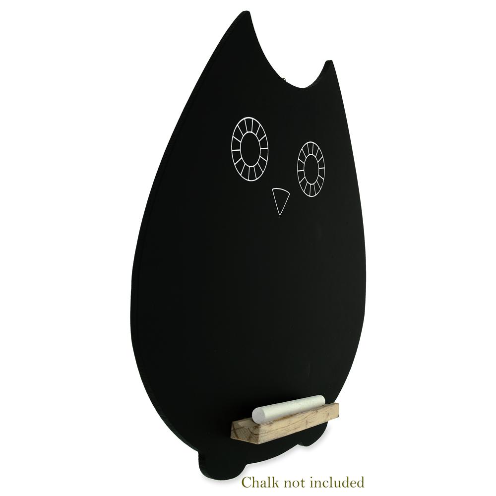 Set of 2 Owl Shaped Chalkboards Wooden Hanging Blackboard Signs for Kitchen Decor or Events