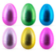 Set of 6 Matte Finish Large Plastic Easter Eggs 3.15 Inches in Multi color, Oval shape