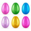 Set of 6 Large Matte Metallic Easter Eggs Fillable Plastic Hinged Eggs Premium Egg Hunt Set 3.15 Inches in Multi color Oval