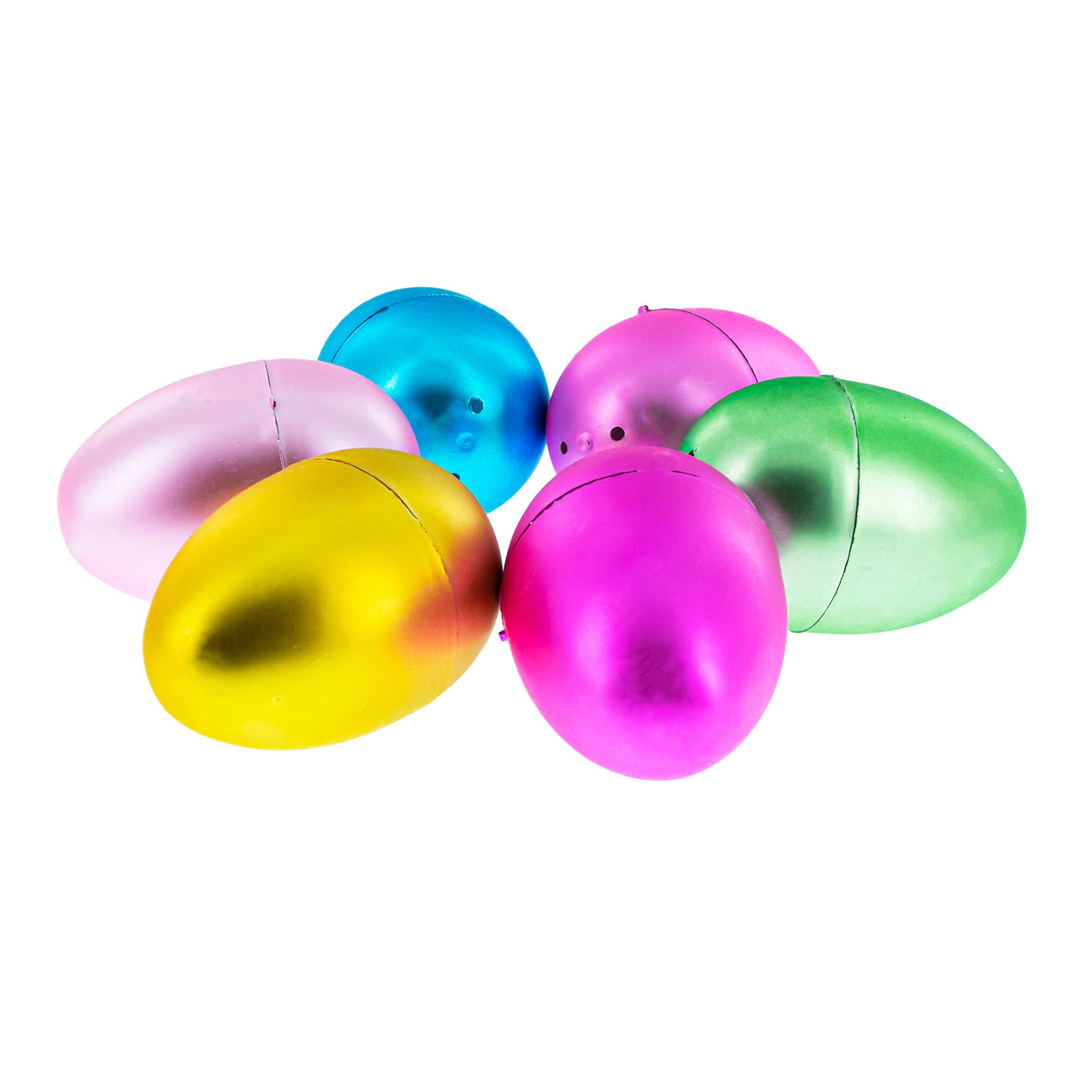Set of 6 Matte Finish Large Plastic Easter Eggs 3.15 Inches