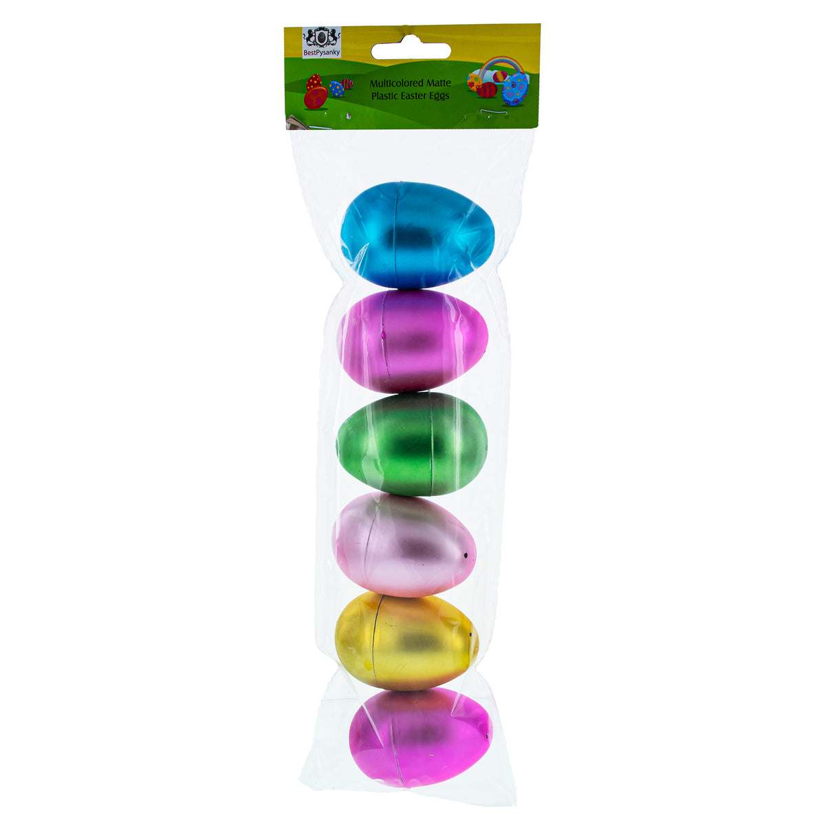 Vibrante paleta de Pascua: Juego de 6 huevos de Pascua grandes de plástico mate multicolor de 3,15 pulgadas