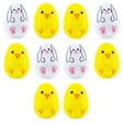 10 Playful Bunny & Chick Plastic Easter Egg 2.25 Inches in Multi color, Oval shape