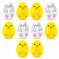 Set of 10 Bunny and Chick Easter Eggs Fillable Plastic Eggs Cute Kids Egg Hunt Party Supplies 2.25 Inches in Multi color Oval
