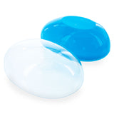 Large Fillable Clear Top Blue Bottom Plastic Easter Egg 5.1 Inches , dimensions in inches: 5.1 x 3.54 x 5.1