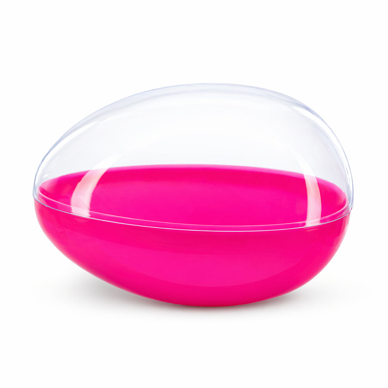 Large Fillable Clear Top Plastic Easter Egg 5.1 Inches in Pink color Oval
