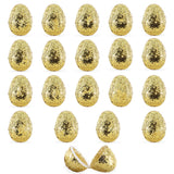 Plastic Golden Sparkle: Set of 20 Gold Glittered Fillable Plastic Easter Eggs 2.25 Inches in Gold color Oval