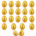 Set of 20 Gold Glittered Fillable Plastic Easter Eggs 2.25 Inches in Gold color Oval