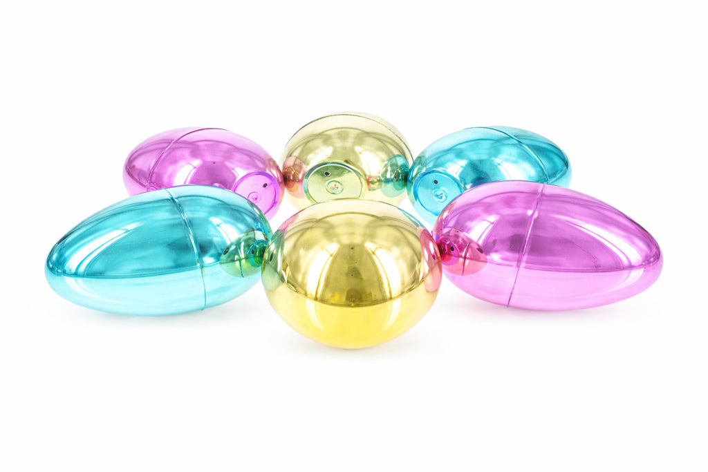 Shop Set of 6 Large Fillable Metallic Plastic Easter Eggs 4 Inches. Buy Easter Eggs > Plastic > Large Egg Multi Oval