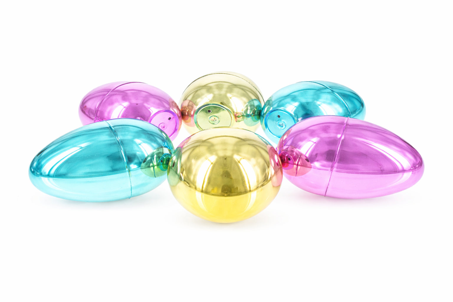Shop Set of 6 Large Fillable Metallic Plastic Easter Eggs 4 Inches. Buy Easter Eggs > Plastic > Large Egg Multi Oval