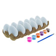 Vibrant Easter Egg Decorating Kit: Set of 12 Plastic Eggs in White color, Oval shape