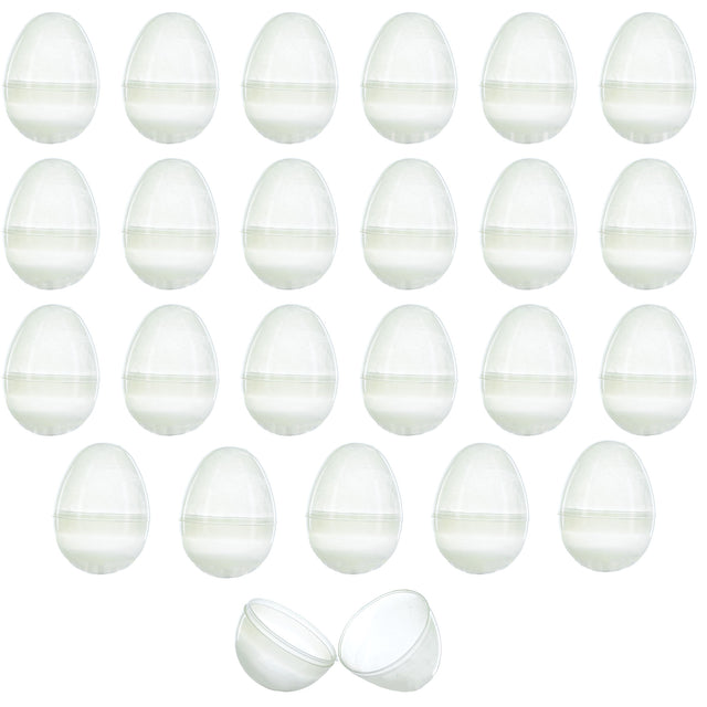 Plastic Glow in the Dark: Set of 24 Noctilucent Fillable Easter Eggs, Each 2.25 Inches in Multi color Oval