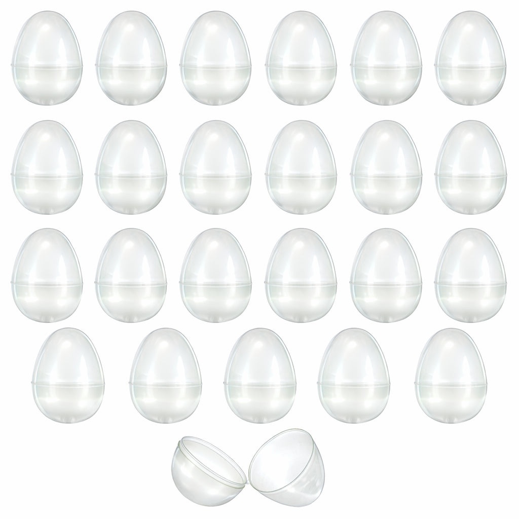 Set of 24 Large Glow in the Dark Easter Eggs Fillable Plastic Eggs for Night Egg Hunt Kids 3.15 Inches in Multi color Oval