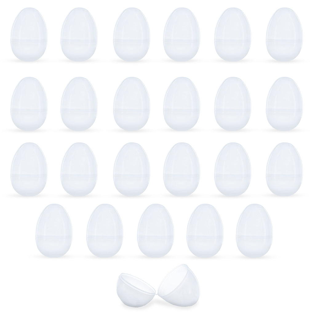 Set of 24 Large Glow in the Dark Noctilucent Fillable Easter Eggs 3.15 Inches in Multi color Oval