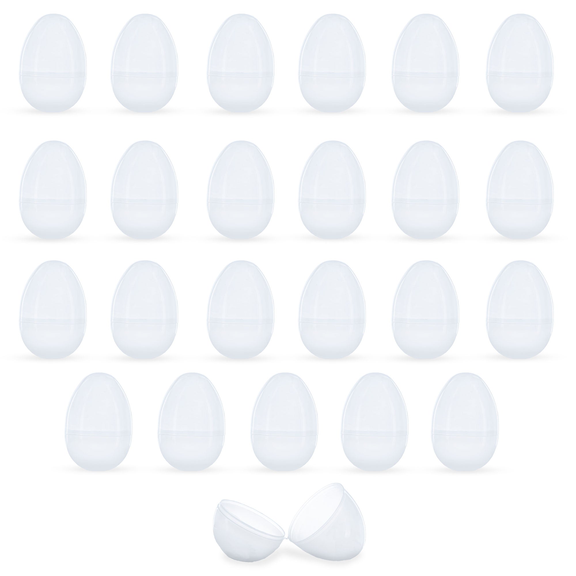 Set of 24 Large Glow in the Dark Noctilucent Fillable Easter Eggs 3.15 Inches in Multi color Oval