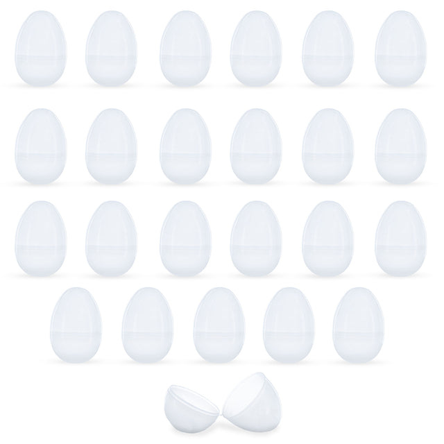 Set of 24 Large Glow in the Dark Noctilucent Fillable Easter Eggs 3.15 Inches in  color Oval