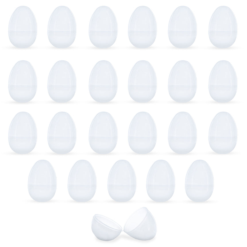 Set of 24 Large Glow in the Dark Noctilucent Fillable Easter Eggs 3.15 Inches in  color Oval