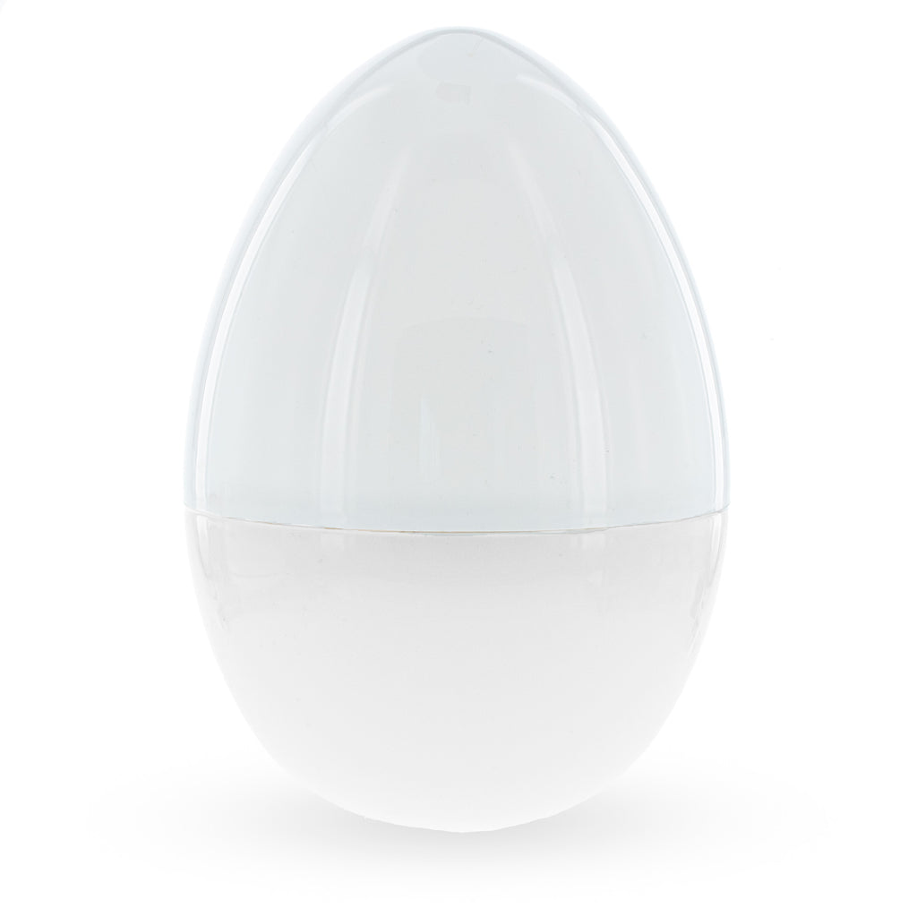 Plastic Giant Size Large Two Shades White Plastic Easter Egg 12 Inches in Clear color Oval