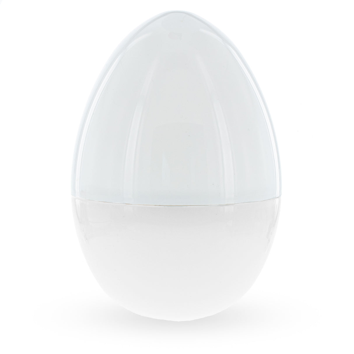 Giant Size Large Two Shades White Plastic Easter Egg 12 Inches in Clear color, Oval shape