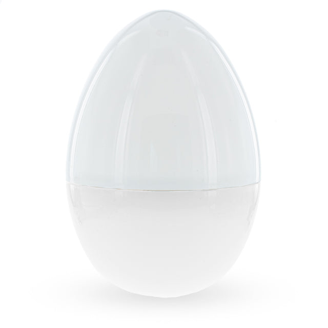 Giant Size Large Two Shades White Plastic Easter Egg 12 Inches in Clear color, Oval shape