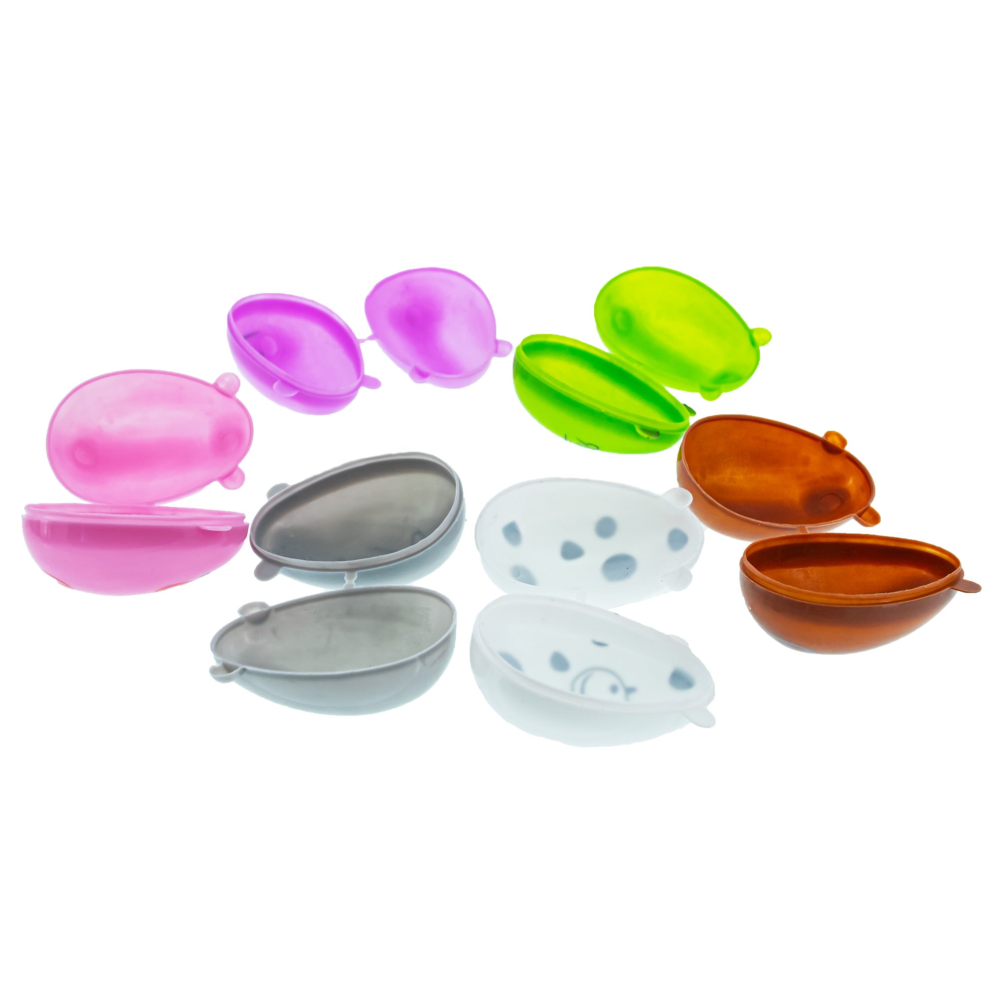 Set of 12 Animal-Themed Plastic Easter Eggs 2.25 InchesChina , dimensions in inches: 2.25 x  x 1.5