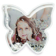 Plastic Butterfly Magic: Glittery Clear Acrylic Plastic Water Globe Picture Frame in Clear color