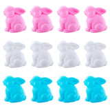 Set of 12 Multicolored Bunnies Fillable Plastic Easter Eggs in Multi color