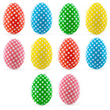 Plastic Set of 10 Multicolored Gingham Checkered Fillable Easter Eggs, 2.25 Inches in Multi color Oval